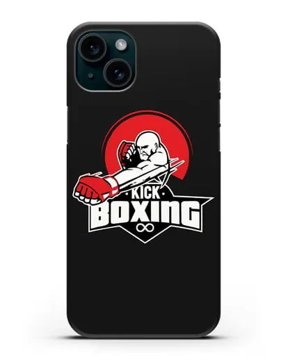 Чехол с изображением бойца и надписью Kick Boxing силиконовый для iPhone 15 Plus