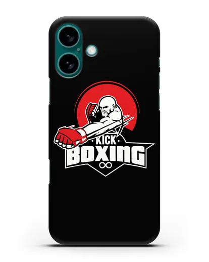 Чехол с изображением бойца и надписью Kick Boxing силиконовый для iPhone 16 Plus