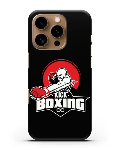 Чехол с изображением бойца и надписью Kick Boxing силиконовый для iPhone 16 Pro