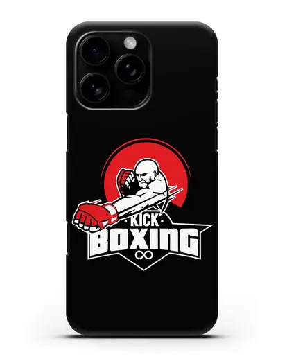 Чехол с изображением бойца и надписью Kick Boxing силиконовый для iPhone 16 Pro Max