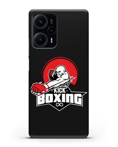 Чехол с изображением бойца и надписью Kick Boxing силиконовый для Xiaomi Poco F5