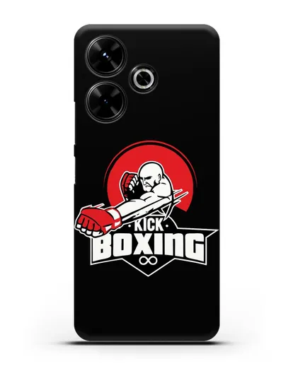 Чехол с изображением бойца и надписью Kick Boxing силиконовый для Xiaomi Poco M6