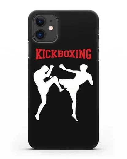 Чехол с изображением бойцов и надписью Kickboxing силиконовый для iPhone 11