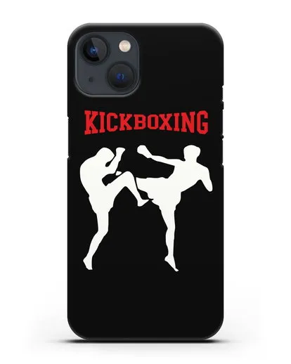 Чехол с изображением бойцов и надписью Kickboxing силиконовый для iPhone 13