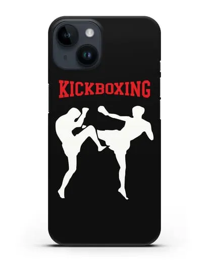 Чехол с изображением бойцов и надписью Kickboxing силиконовый для iPhone 14