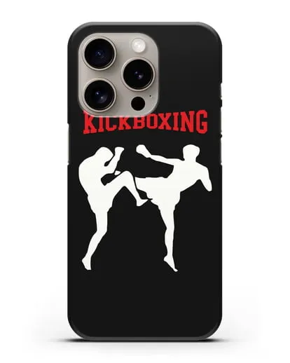 Чехол с изображением бойцов и надписью Kickboxing силиконовый для iPhone 15 Pro