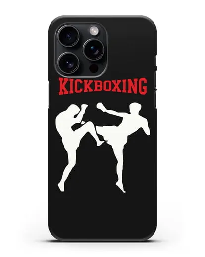 Чехол с изображением бойцов и надписью Kickboxing силиконовый для iPhone 15 Pro Max