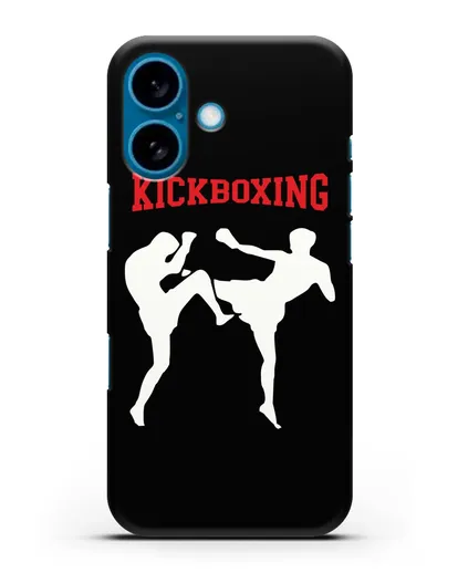 Чехол с изображением бойцов и надписью Kickboxing силиконовый для iPhone 16