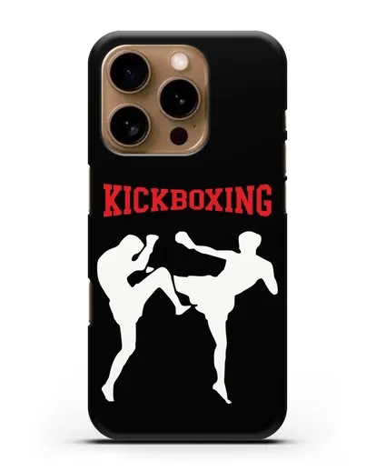 Чехол с изображением бойцов и надписью Kickboxing силиконовый для iPhone 16 Pro