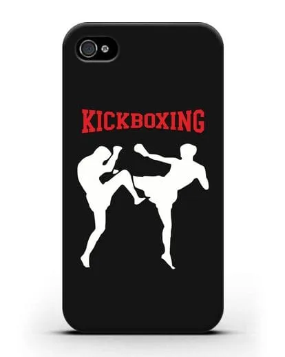 Чехол с изображением бойцов и надписью Kickboxing силиконовый для iPhone 4/4s