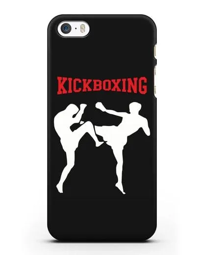Чехол с изображением бойцов и надписью Kickboxing силиконовый для iPhone 5/5s/SE