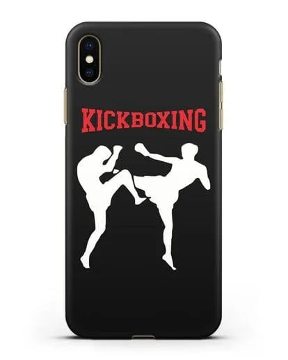 Чехол с изображением бойцов и надписью Kickboxing силиконовый для iPhone XS Max