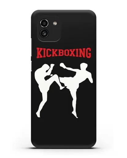 Чехол с изображением бойцов и надписью Kickboxing силиконовый для Samsung Galaxy A03 [SM-A035]