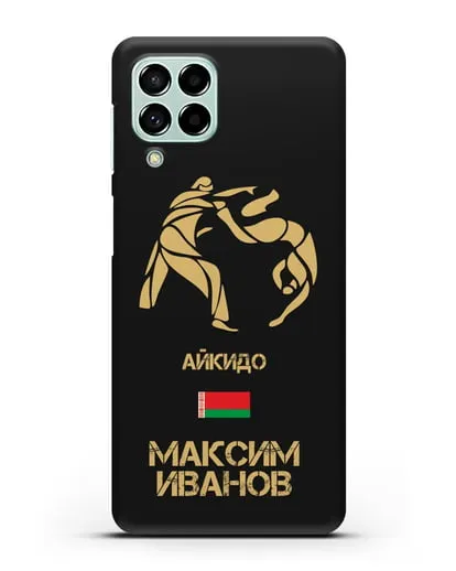 Именной чехол Айкидо с фамилией и именем силиконовый для Samsung Galaxy M53 [SM-M536]