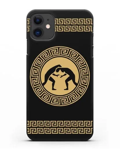 Чехол с борцами в греческом стиле силиконовый для iPhone 11