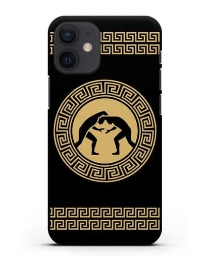 Чехол с борцами в греческом стиле силиконовый для iPhone 12 mini