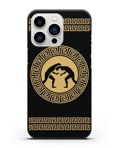 Чехол с борцами в греческом стиле силиконовый для iPhone 13 Pro