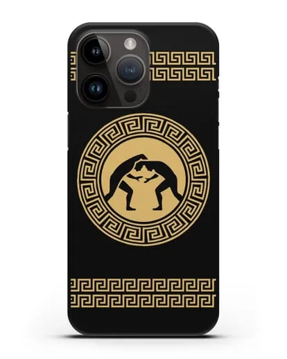 Чехол с борцами в греческом стиле силиконовый для iPhone 14 Pro Max