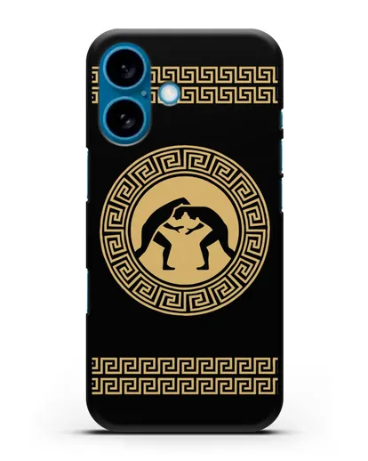 Чехол с борцами в греческом стиле силиконовый для iPhone 16