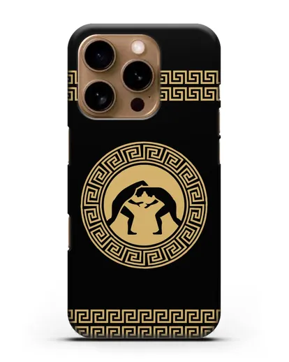 Чехол с борцами в греческом стиле силиконовый для iPhone 16 Pro