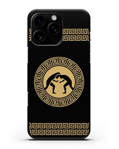 Чехол с борцами в греческом стиле силиконовый для iPhone 16 Pro Max