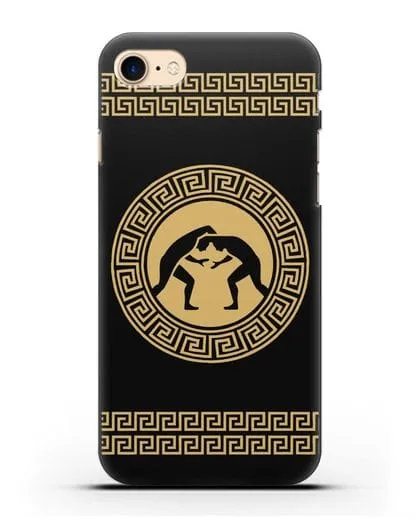 Чехол с борцами в греческом стиле силиконовый для iPhone 8