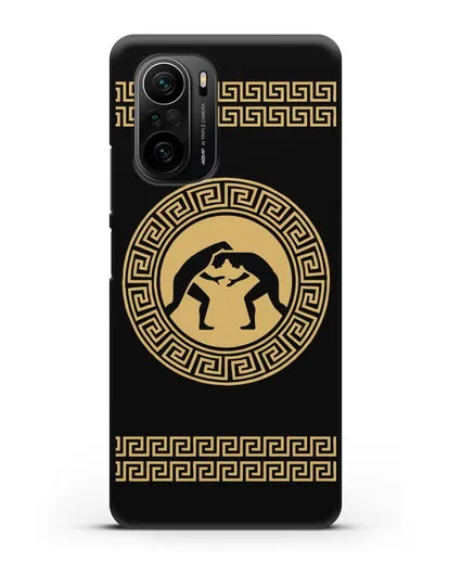 Чехол с борцами в греческом стиле силиконовый для Xiaomi Poco F3 Pro