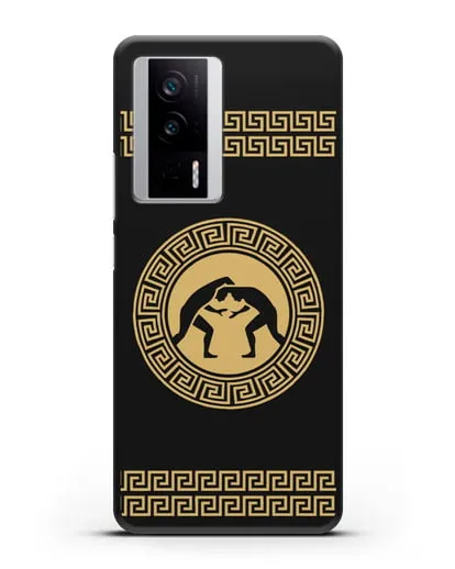 Чехол с борцами в греческом стиле силиконовый для Xiaomi Poco F5 Pro