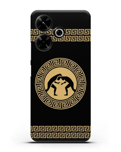 Чехол с борцами в греческом стиле силиконовый для Xiaomi Poco M6