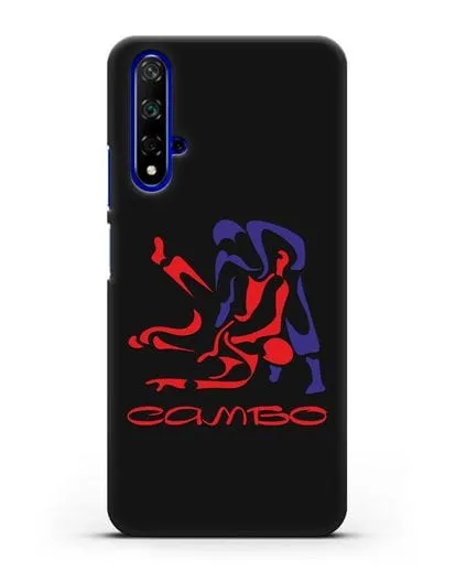 Чехол с красно-синей эмблемой Самбо силиконовый для Honor 20