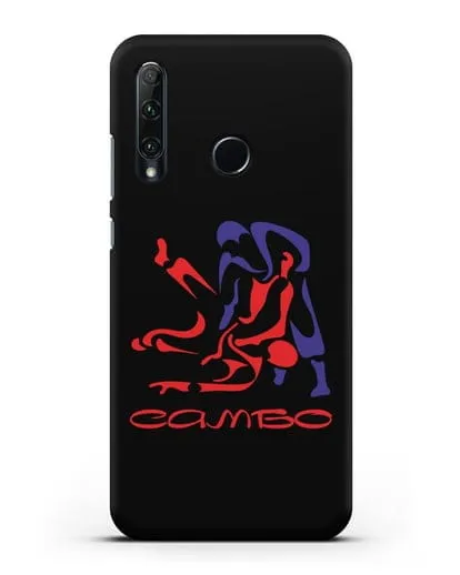 Чехол с красно-синей эмблемой Самбо силиконовый для Honor 20e