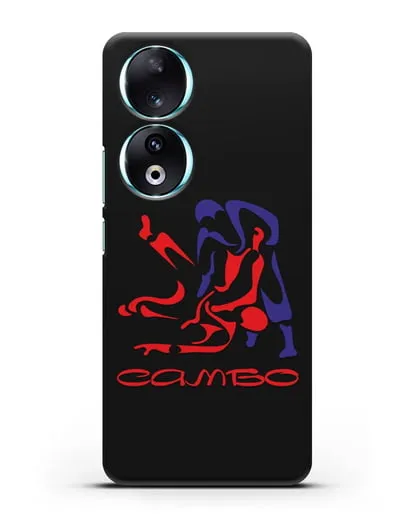 Чехол с красно-синей эмблемой Самбо силиконовый для Honor 90