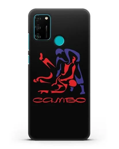 Чехол с красно-синей эмблемой Самбо силиконовый для Honor 9A