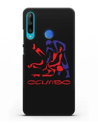 Чехол с красно-синей эмблемой Самбо силиконовый для Honor 9C