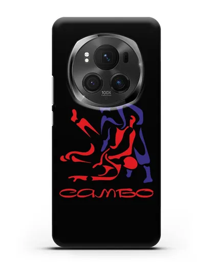 Чехол с красно-синей эмблемой Самбо силиконовый для Honor Magic 6 Pro