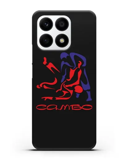 Чехол с красно-синей эмблемой Самбо силиконовый для Honor X8a