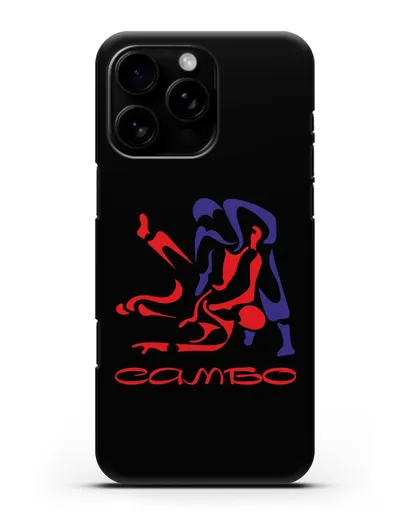 Чехол с красно-синей эмблемой Самбо силиконовый для iPhone 16 Pro Max
