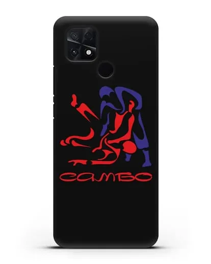 Чехол с красно-синей эмблемой Самбо силиконовый для Xiaomi Poco C40