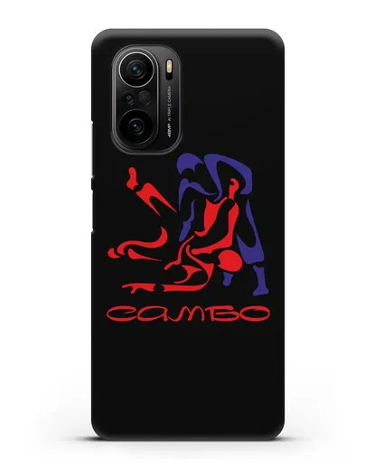 Чехол с красно-синей эмблемой Самбо силиконовый для Xiaomi Poco F3