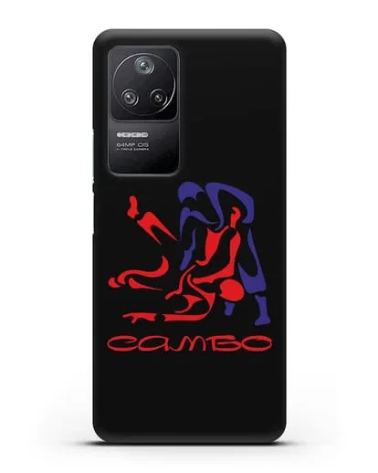 Чехол с красно-синей эмблемой Самбо силиконовый для Xiaomi Poco F4