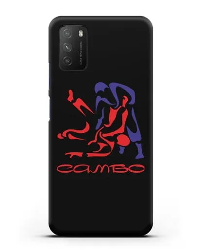 Чехол с красно-синей эмблемой Самбо силиконовый для Xiaomi Poco M3