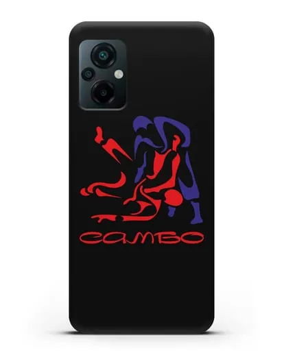 Чехол с красно-синей эмблемой Самбо силиконовый для Xiaomi Poco M5