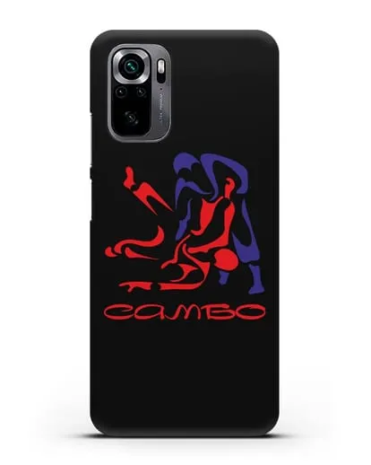 Чехол с красно-синей эмблемой Самбо силиконовый для Xiaomi Poco M5s