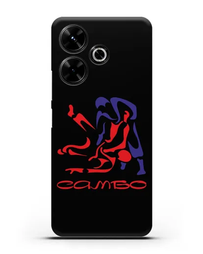 Чехол с красно-синей эмблемой Самбо силиконовый для Xiaomi Poco M6