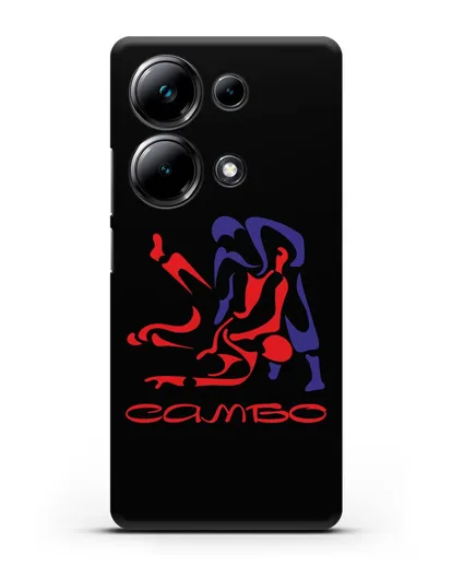 Чехол с красно-синей эмблемой Самбо силиконовый для Xiaomi Poco M6 Pro