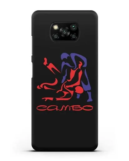 Чехол с красно-синей эмблемой Самбо силиконовый для Xiaomi Poco X3