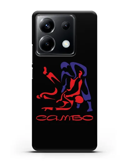 Чехол с красно-синей эмблемой Самбо силиконовый для Xiaomi Poco X6