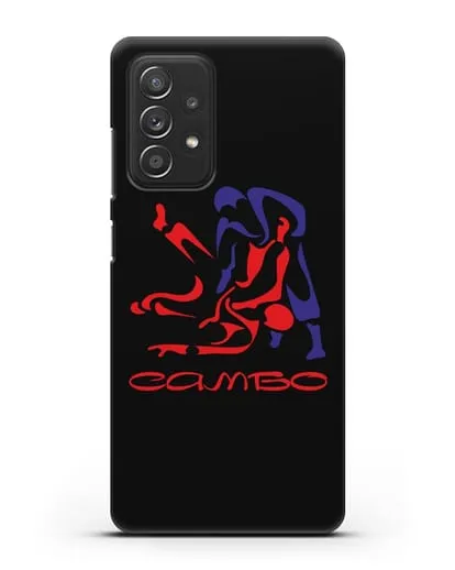 Чехол с красно-синей эмблемой Самбо силиконовый для Samsung Galaxy A53