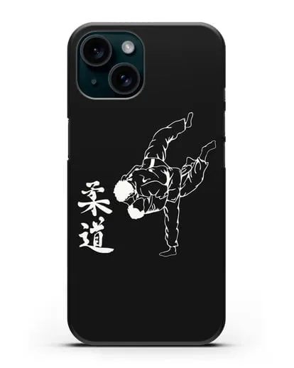 Чехол с борцами Дзюдо силиконовый для iPhone 15