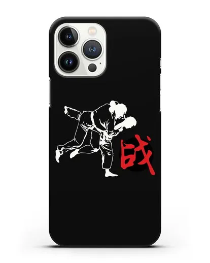Чехол с борцами Дзюдо и красным иероглифом силиконовый для iPhone 13 Pro Max